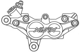 Etrier de frein 4 pistons axial NISSIN - droit