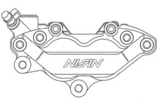 Etrier de frein 4 pistons axial NISSIN - gauche