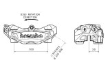 Etrier de frein avant gauche BREMBO M4 noir Ø32mm