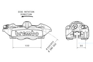 Etrier de frein avant gauche BREMBO M4 titane Ø34mm