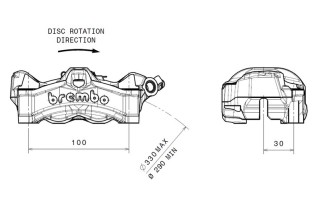 Etrier de frein avant droit BREMBO Stylema noir