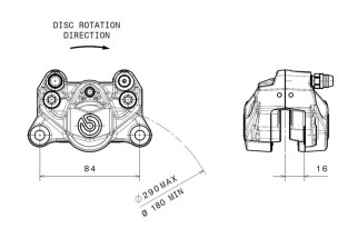 Etrier de frein arrière BREMBO Ø34mm noir