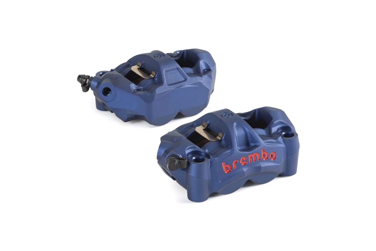 Étrier de frein avant gauche BREMBO UPGRADE M50 ø30mm - bleu logo rouge