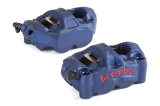 Étrier de frein avant gauche BREMBO UPGRADE M50 ø30mm - bleu logo rouge