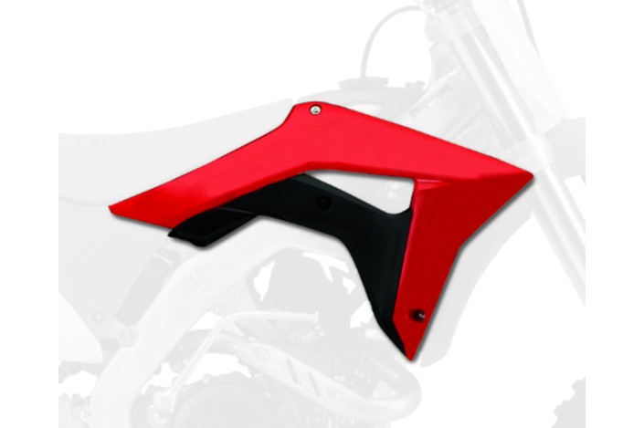 Ouïes de radiateur POLISPORT couleur origine 17 rouge/noir Honda CRF450R/RX