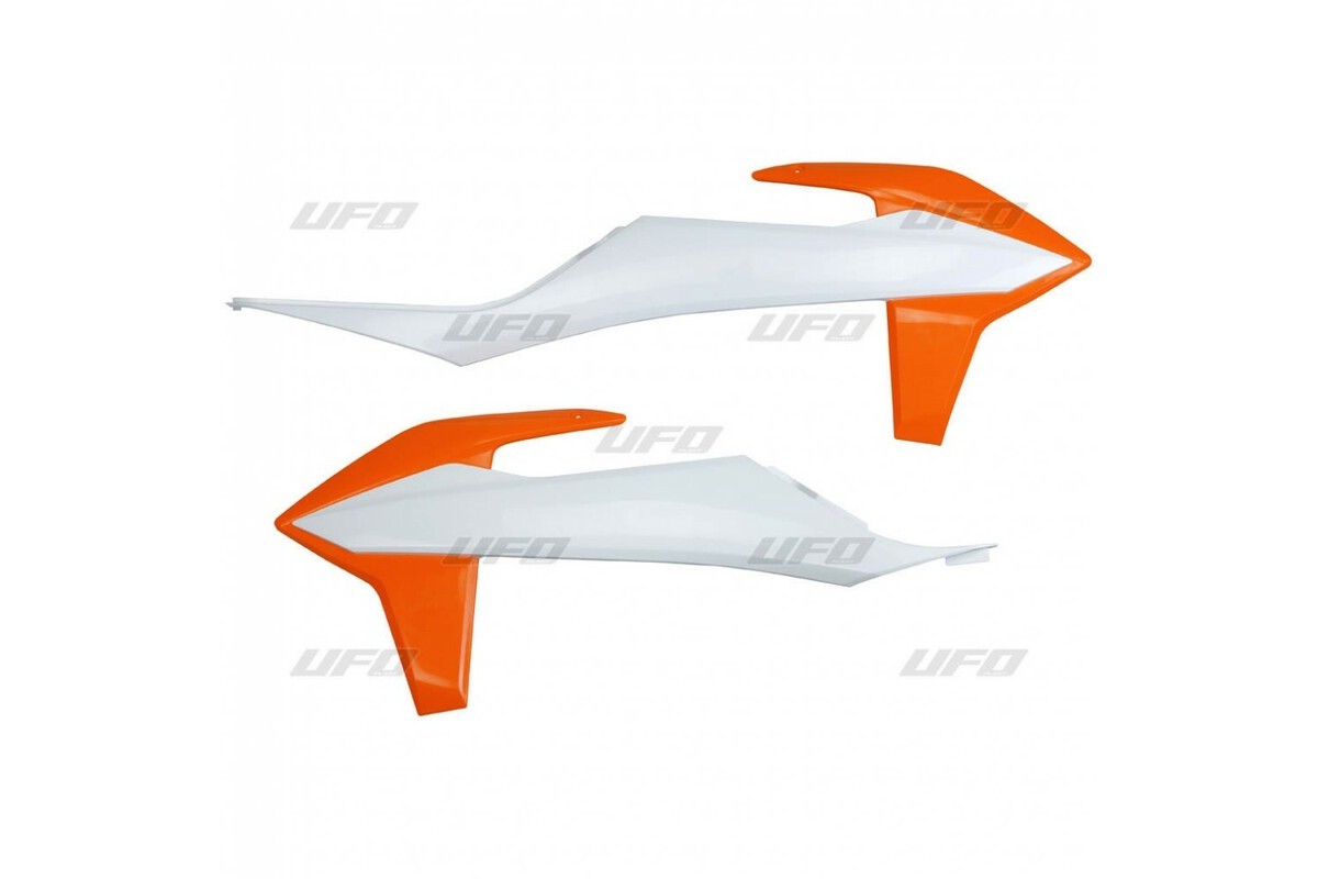 Ouies de radiateur UFO orange/blanc KTM EXC/SX/EXC-F/SX-F