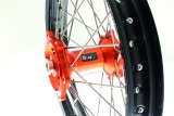 Kit roues complètes avant + arrière ART MX 21x1,60/19x2,15 jante noir/moyeu orange KTM