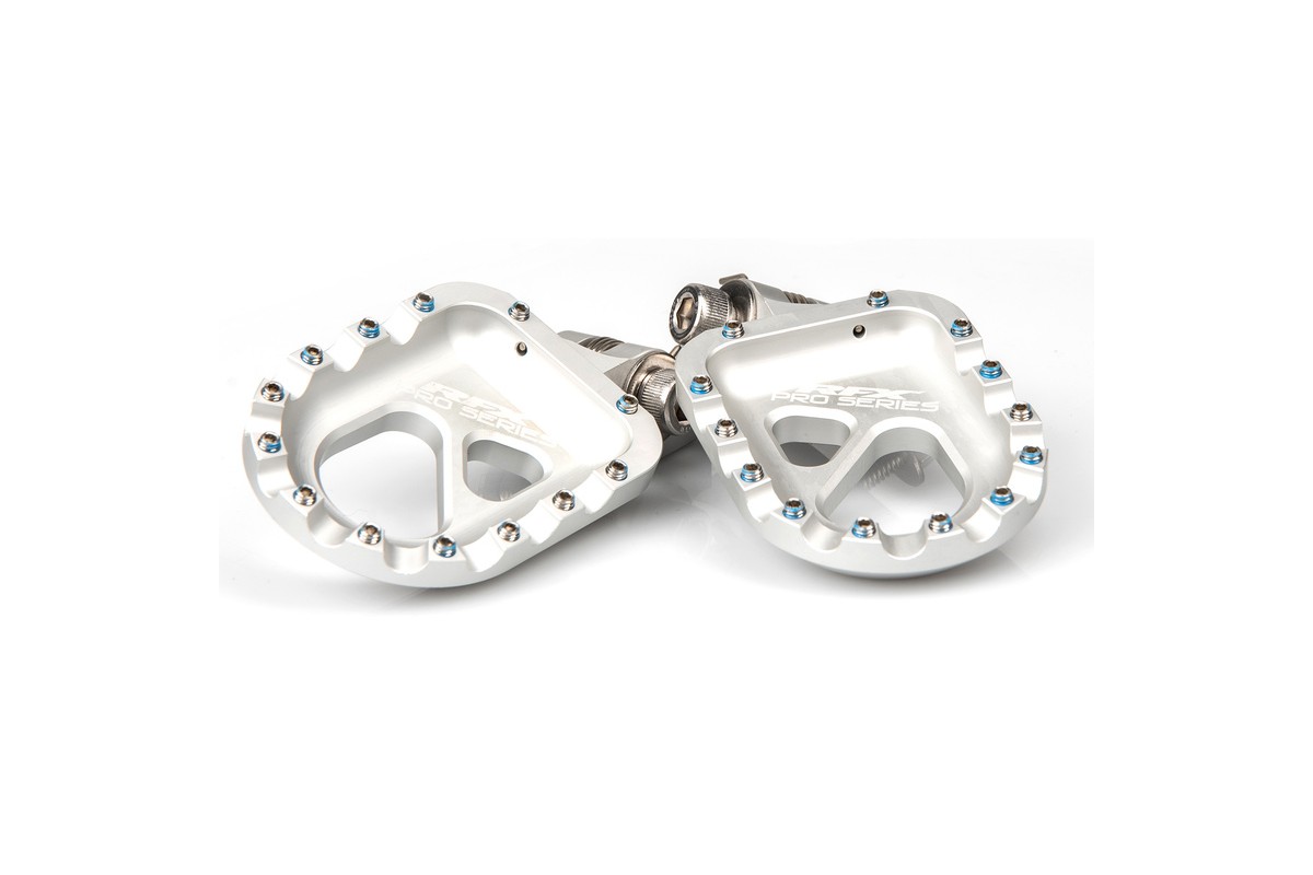 Repose-pieds en aluminium CNC trial RFX Pro (Argenté) universel - Gas Gas/Beta/Sherco/Montesa