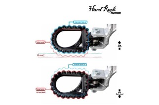 Repose-pieds S3 Hard Rock position arrière +10mm acier noir