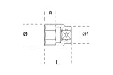 Douille 6 pans 1/2" BETA - 22mm