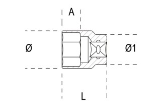 Douille 6 pans 3/4" BETA - 55mm