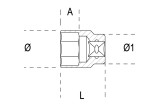 Douille 6 pans 3/4" BETA - 55mm