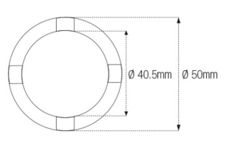 Douille à créneaux JMP pour bras oscillant/chassis Øint.40,5mm/Øext.50mm 4 crans Honda