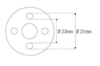Douille à créneaux JMP pour colonne de direction Øint.23mm/Øext.31mm 4 crans Ducati