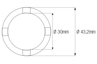 Douille à créneaux JMP pour bras oscillant/chassis Øint.30mm/Øext.43,2mm 4 crans Suzuki