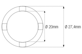 Douille à créneaux JMP pour bras oscillant/chassis Øint.20mm/Øext.27,4mm 4 crans BMW