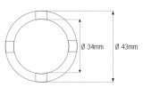 Douille à créneaux JMP pour bras oscillant/chassis Øint.34mm/Øext.43mm 4 crans Kawasaki