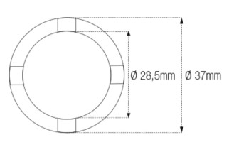 Douille à créneaux JMP pour bras oscillant/chassis Øint.28,5mm/Øext.37mm 4 crans Kawasaki