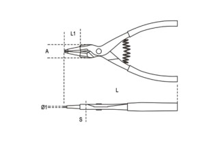 Pince pour circlips extérieurs à becs droits BETA taille 175