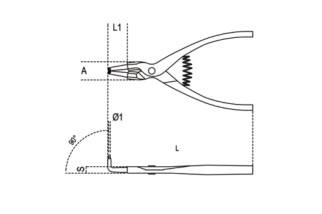 Pince pour circlips extérieurs à becs coudés à 90° BETA taille 175
