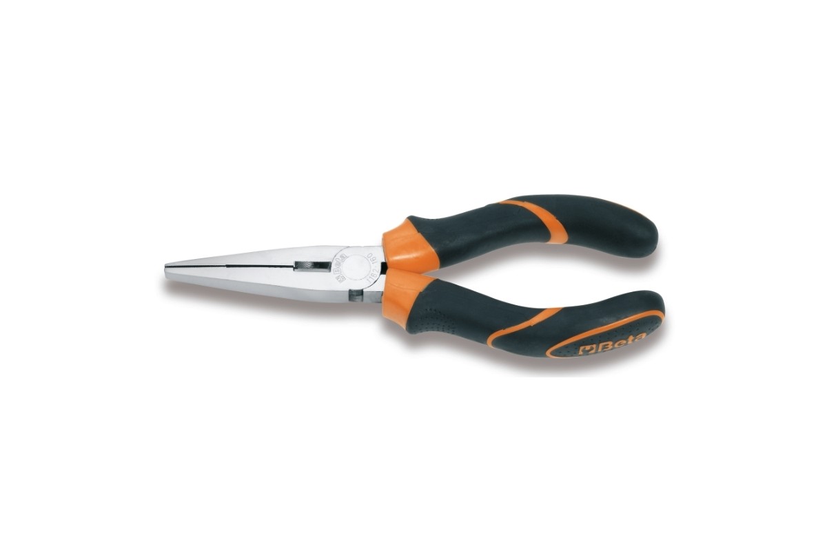 Pince à becs plats longs striés BETA taille 200 branches gainées confort bi-matières