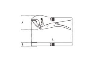 Pince-étau à becs longs BETA avec molette de réglage