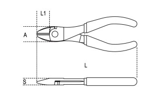Pince coupante diagonale à faible effort de coupe BETA taille 200 branches gainées confort bi-matières