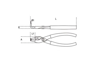 Pince pour circlips intérieurs à becs coudés à 90° BETA taille 170
