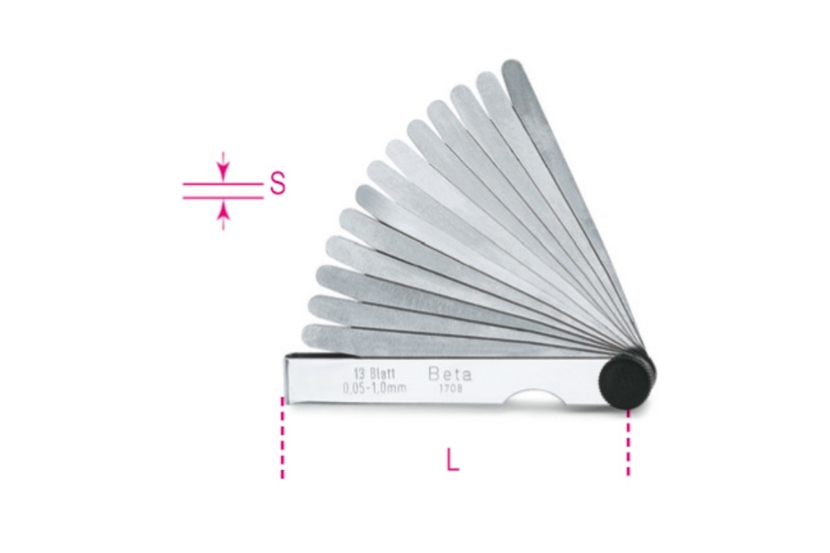 Jauges d'épaisseur métrique BETA 0,05 - 1mm 20 lames