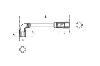 Clé à pipe débouchée BETA - 13mm chromée polie