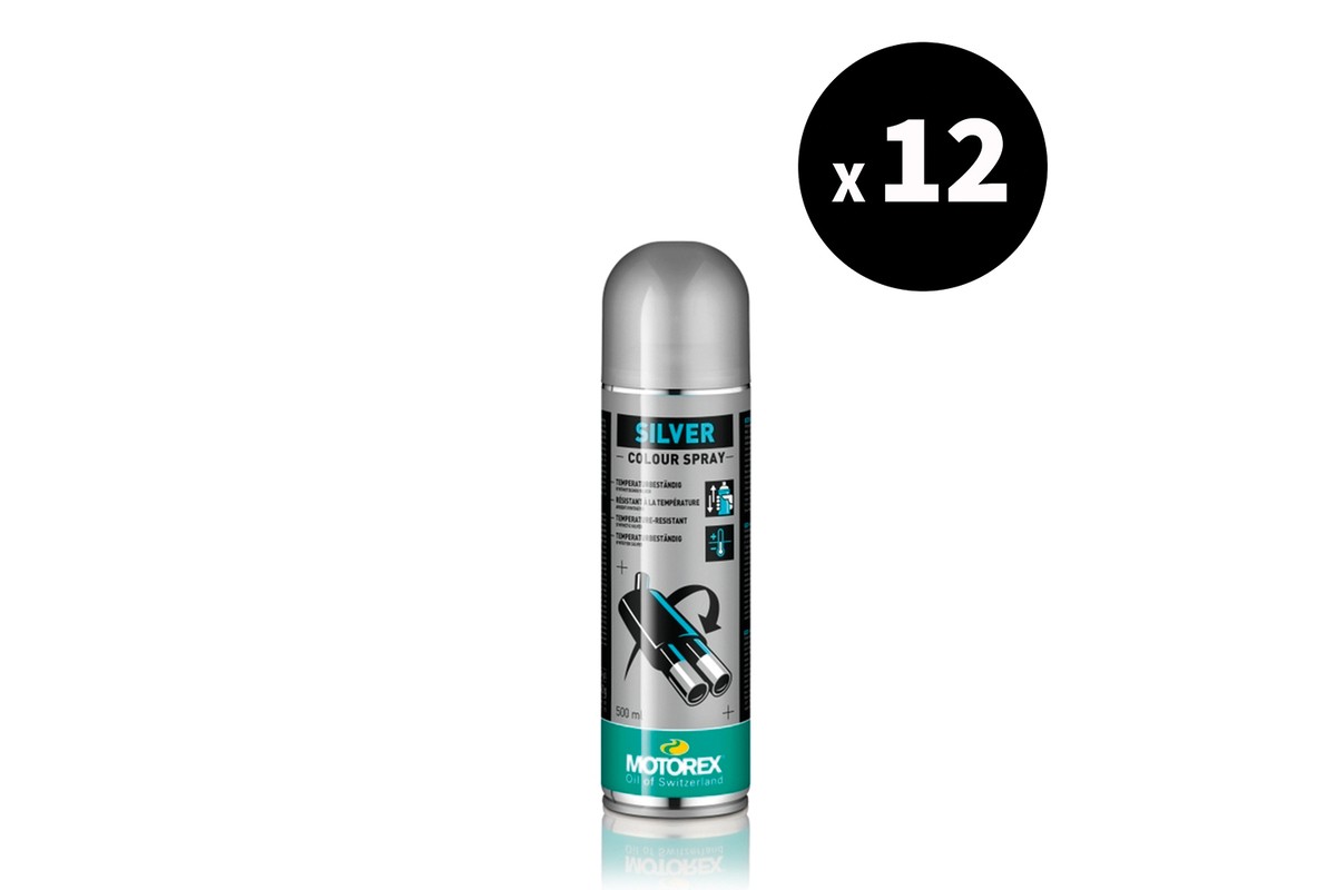 Vernis argent MOTOREX Silver Colour Spray - Spray 500 ml x12