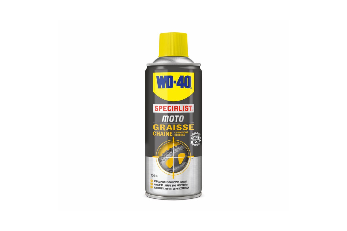 Graisse de chaîne WD-40 Specialist® Moto conditions humides - Spray 400 ml