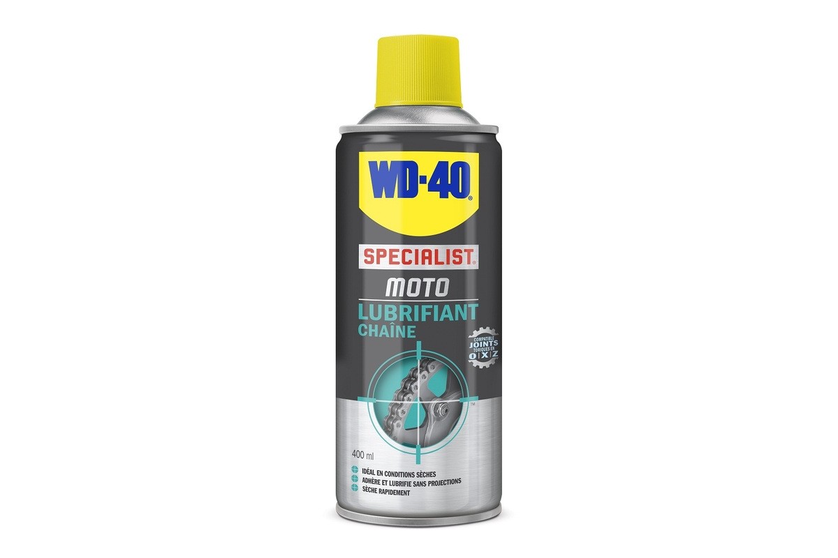 Lubrifiant chaîne WD-40 Specialist® Moto conditions sèches - Spray 400 ml