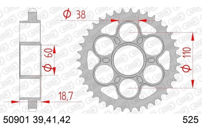 Couronne AFAM acier standard 50901 - 525