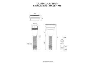 Base à tige filetée QUAD LOCK 360 - M8
