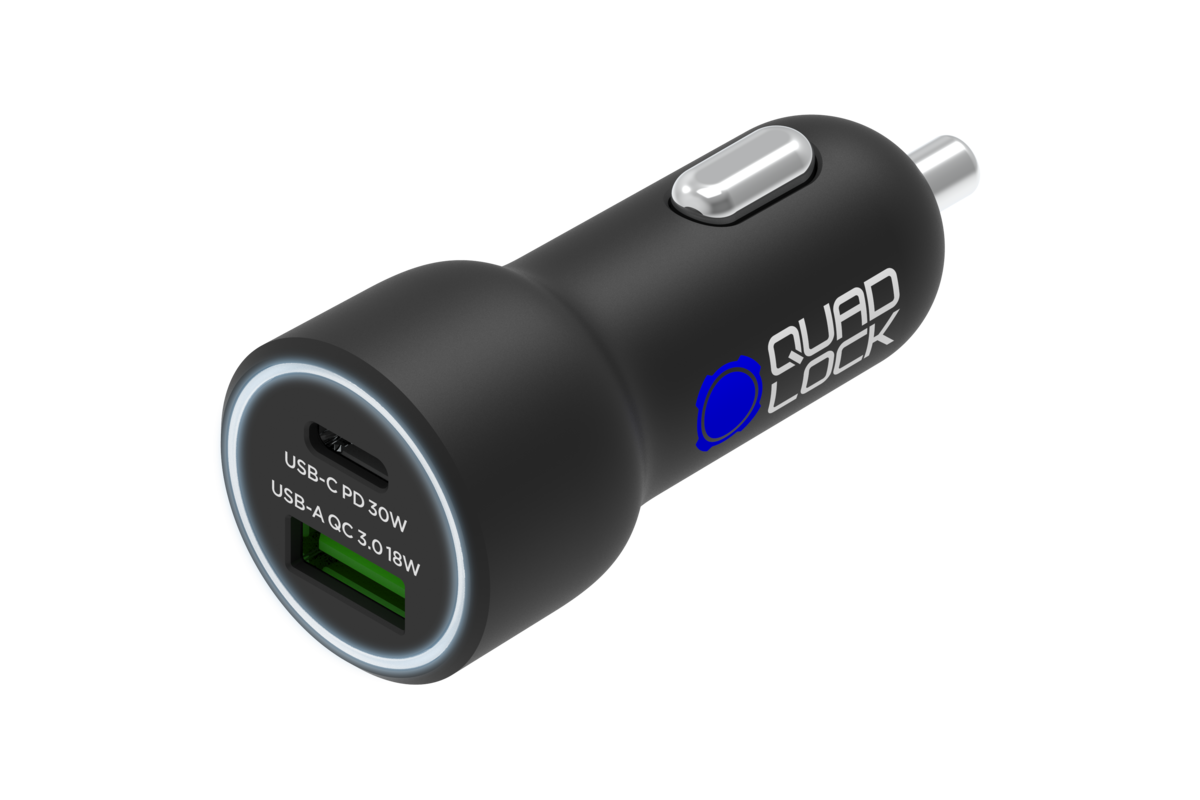 Chargeur allume-cigare QUAD LOCK double USB (C+A) 48W