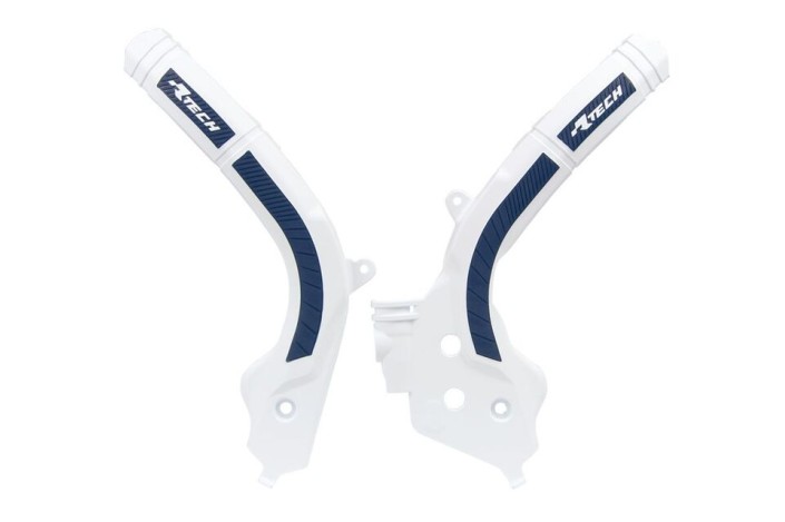 Protège cadre RACTECH bi-matières blanc/bleu