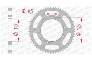 Kit chaîne AFAM A428M 12/60 - Couronne arrière standard Type 59104