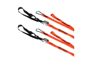 Sangles d'arrimage RFX série 1.0 Race (Orange/Noir)  (Orange/Noir) avec boucle supplémentaire et clip mousqueton