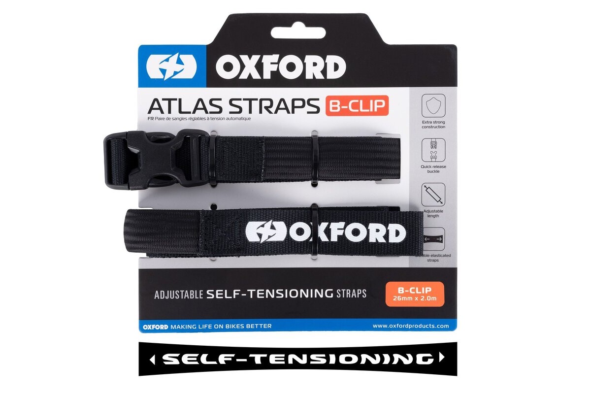 Sangle B Clip OXFORD Atlas 26mm x 2.0M noir (paire)