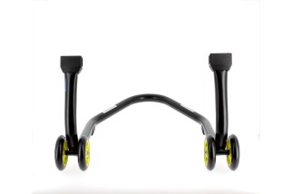 Béquille de stand arrière BIHR Home Track supports en "V" noir mat roues jaune