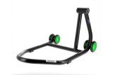 Béquille de stand monobras droite BIHR Home Track noir mat roues vert