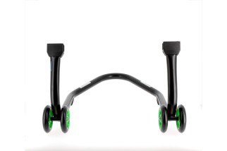 Béquille de stand arrière BIHR Home Track supports en "V" noir mat roues vert