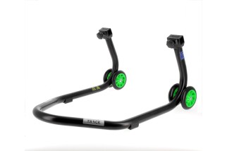 Béquille de stand arrière BIHR Home Track supports en "L" noir mat roues vert