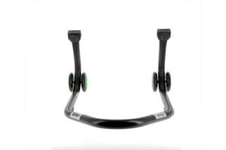 Béquille de stand arrière BIHR Home Track supports en "L" noir mat roues vert