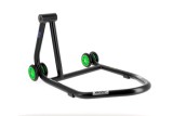 Béquille de stand monobras gauche BIHR Home Track noir mat roues vert