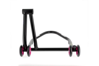 Béquille de stand monobras droite BIHR Home Track noir mat roues rose