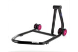 Béquille de stand monobras droite BIHR Home Track noir mat roues rose