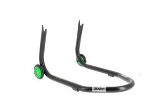 Béquille de stand arrière BIHR Home Track fixe supports en "V" noir mat roues vert