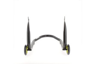 Béquille de stand arrière BIHR Home Track fixe supports en "V" noir mat roues jaune